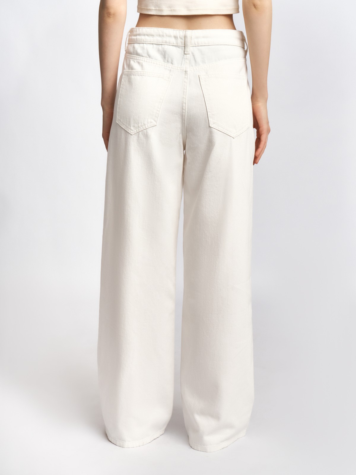 Джинсы силуэта Wide с посадкой Loose из хлопка