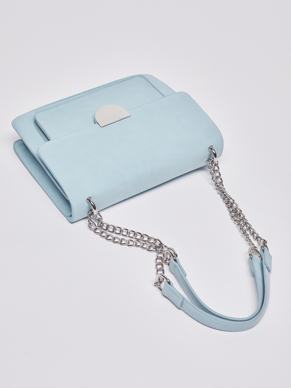 Замшевая сумка кросс-боди zolla 02221945J075, цвет голубой, размер No_size - фото 5