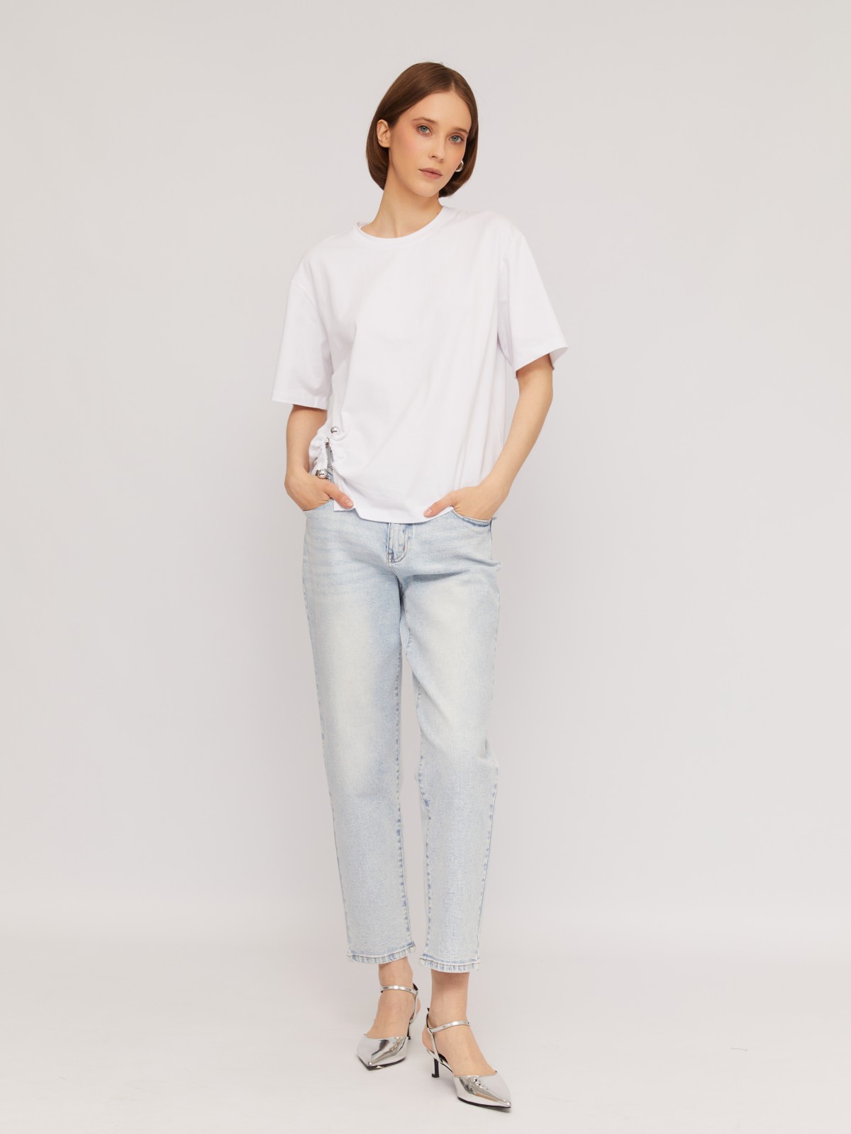 Джинсы силуэта Mom comfort из хлопка