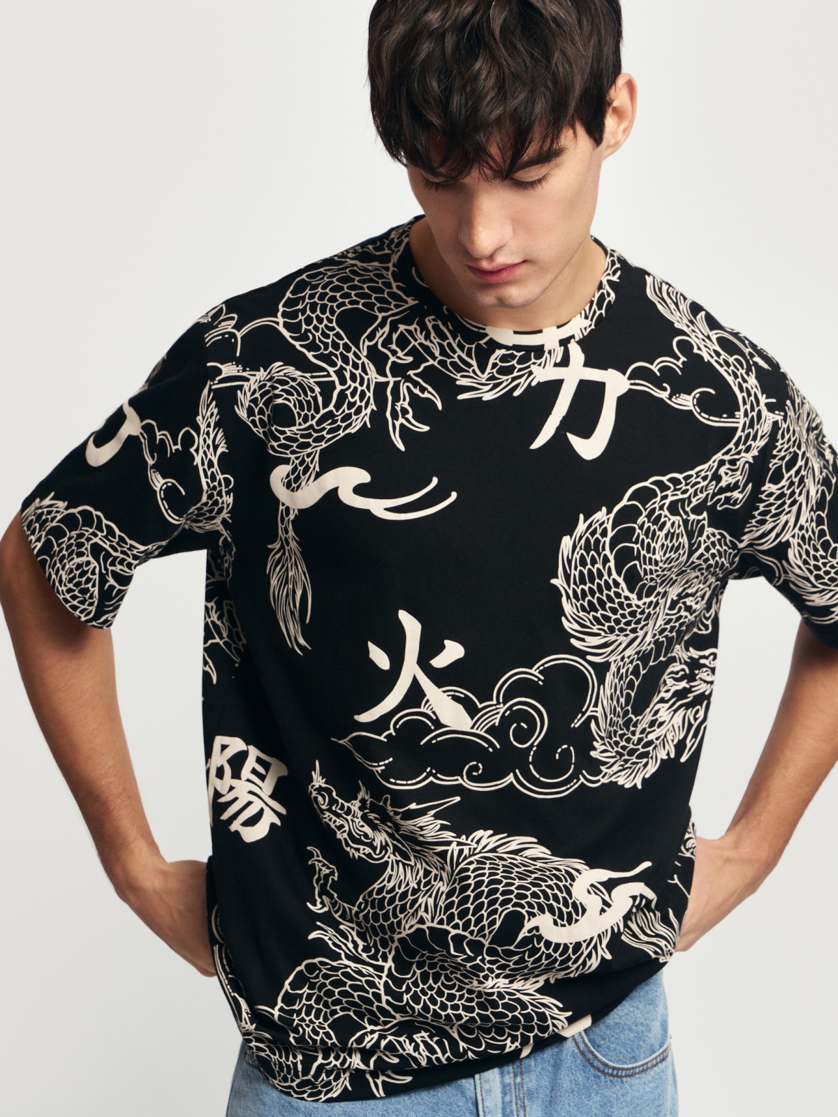 Футболка из хлопка с принтом