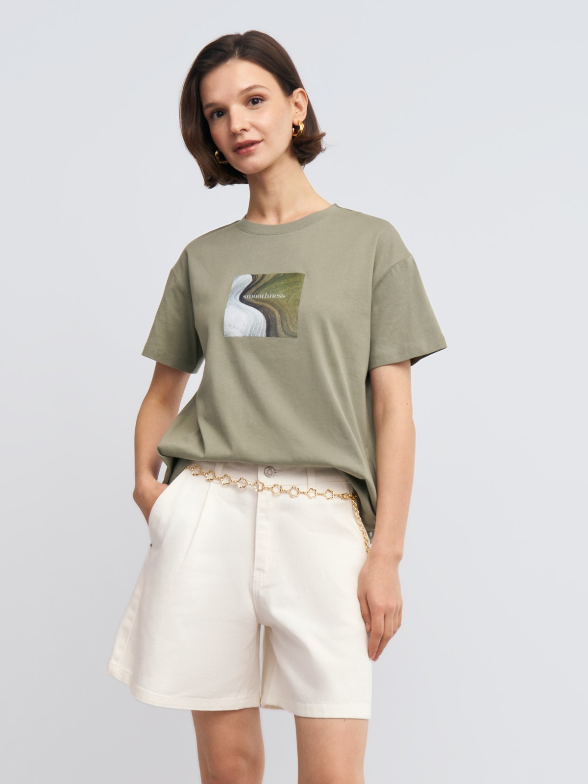 Футболка из хлопка с принтом