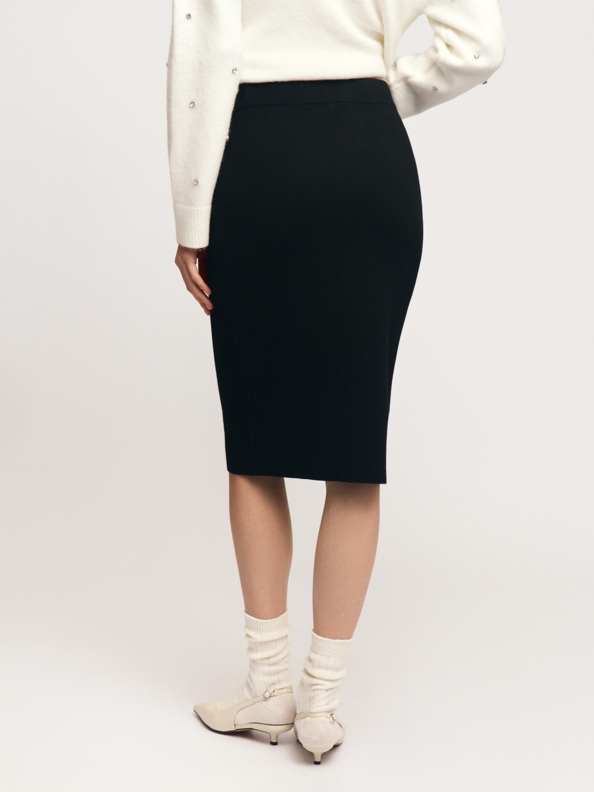 Трикотажная юбка-карандаш на резинке