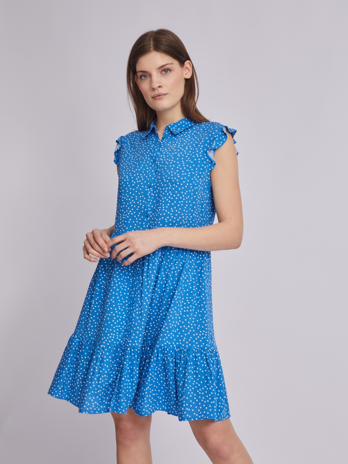 Платье zolla 02324827Y112, цвет голубой, размер XS