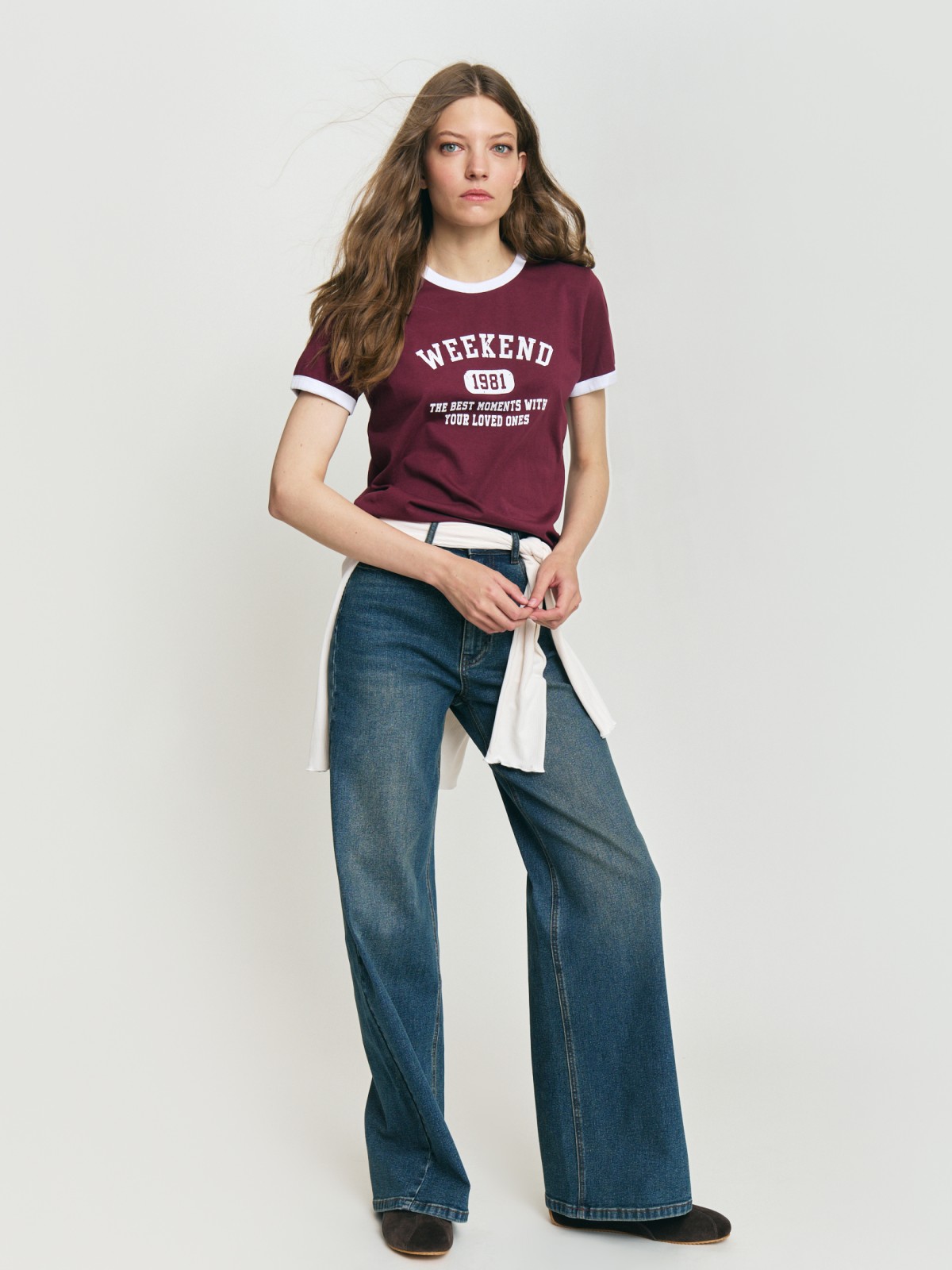 Джинсы Wide с высокой посадкой