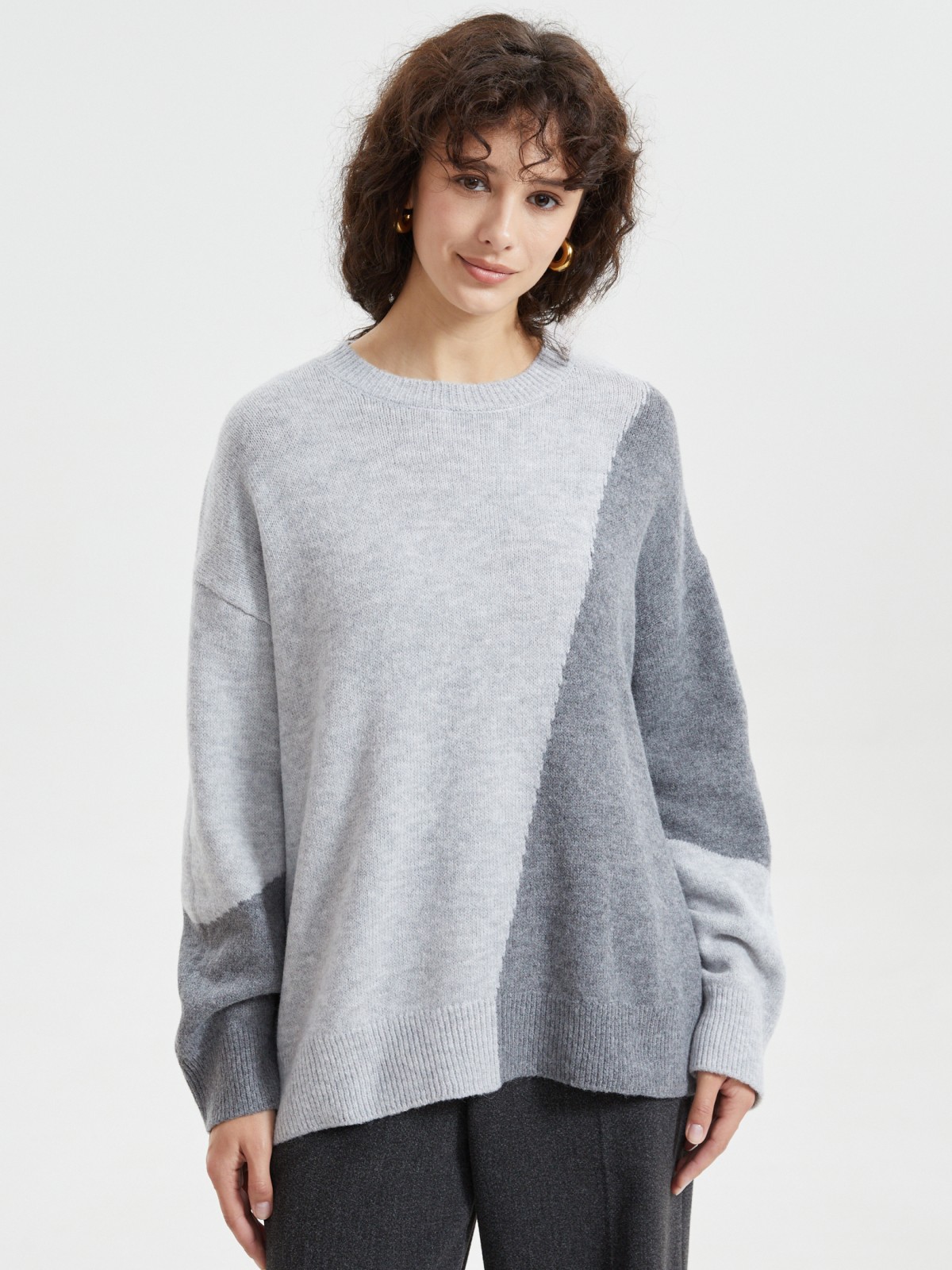 Вязаный джемпер оверсайз с шерстью