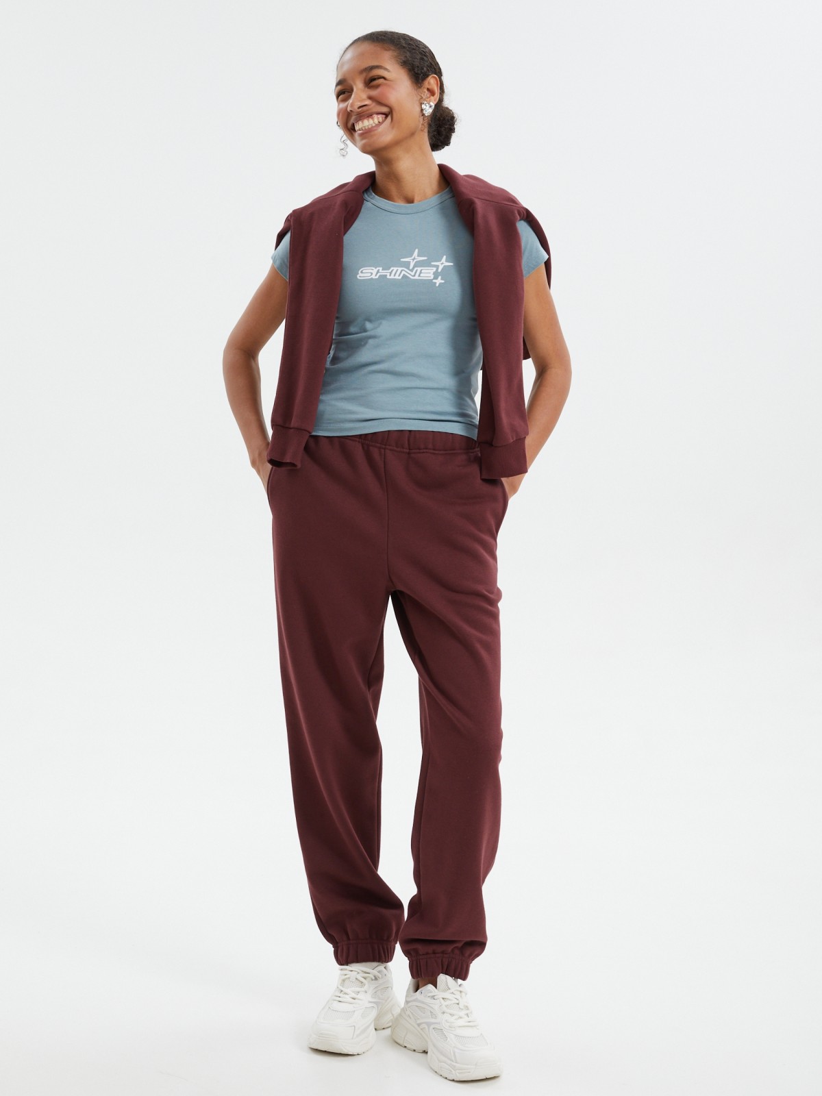 Утеплённые брюки-джоггеры на резинке