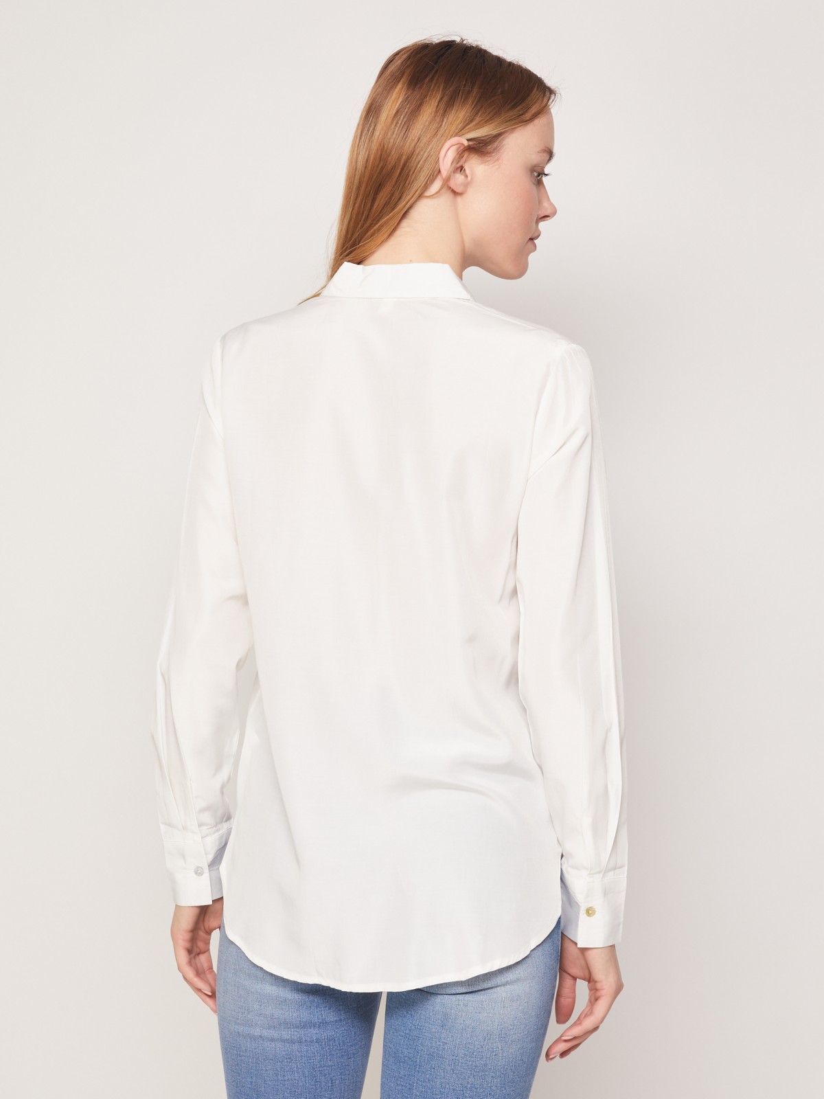 Рубашка прямого силуэта zolla 021311147232, цвет белый, размер XXS - фото 6