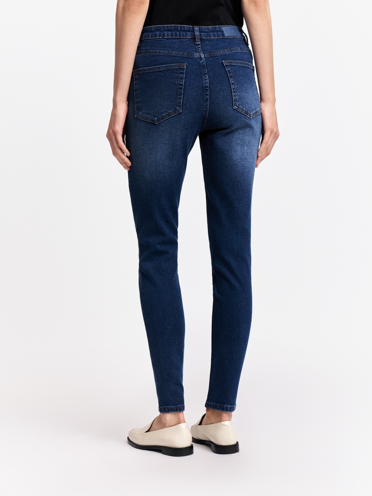 Утеплённые джинсы силуэта Skinny с начёсом