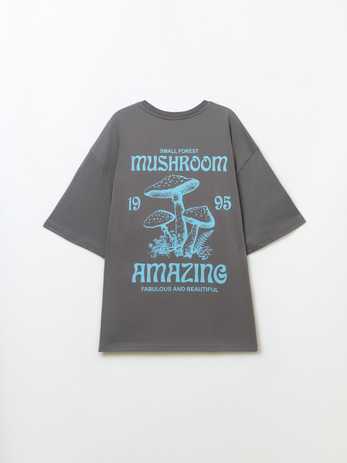 Футболка из хлопка с принтом на спине