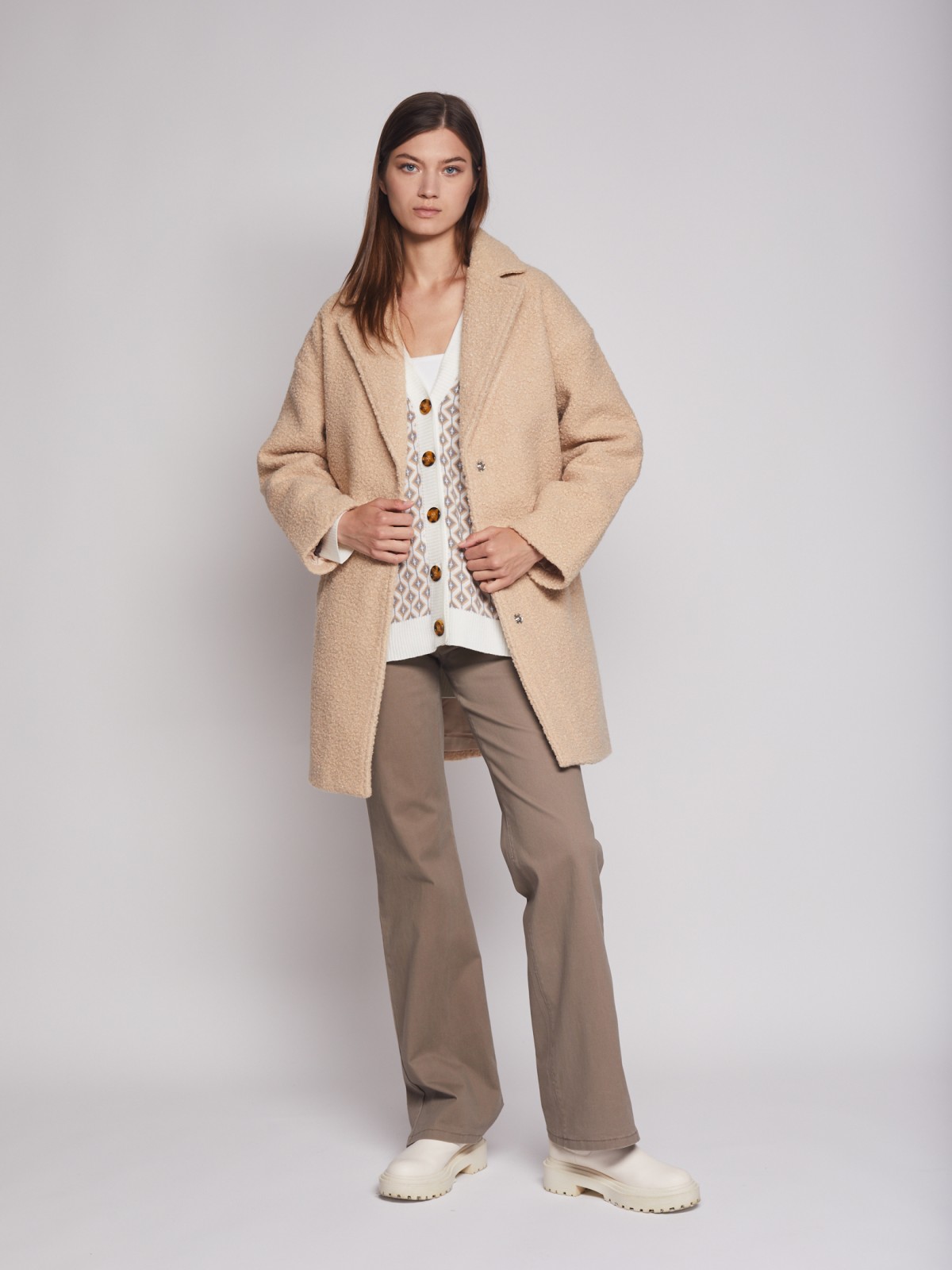 Плюшевое пальто-тедди