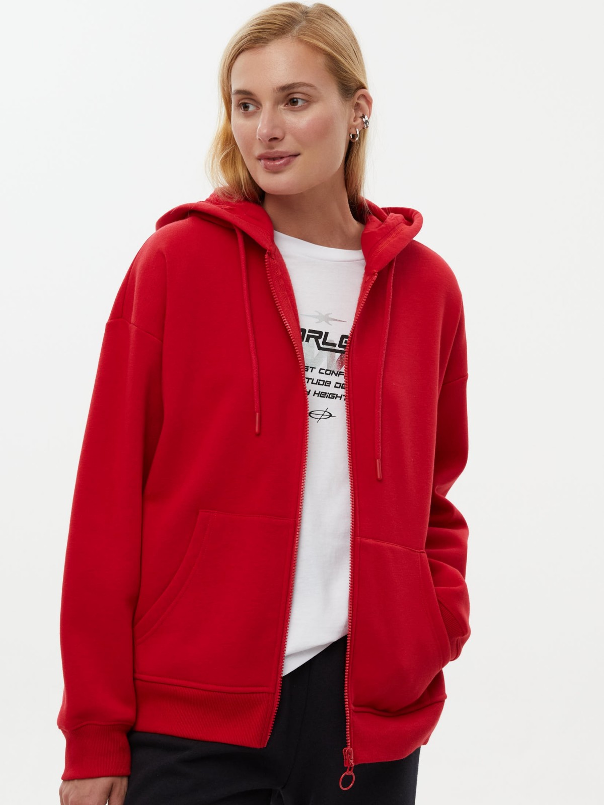 Утеплённая оверсайз толстовка с начёсом