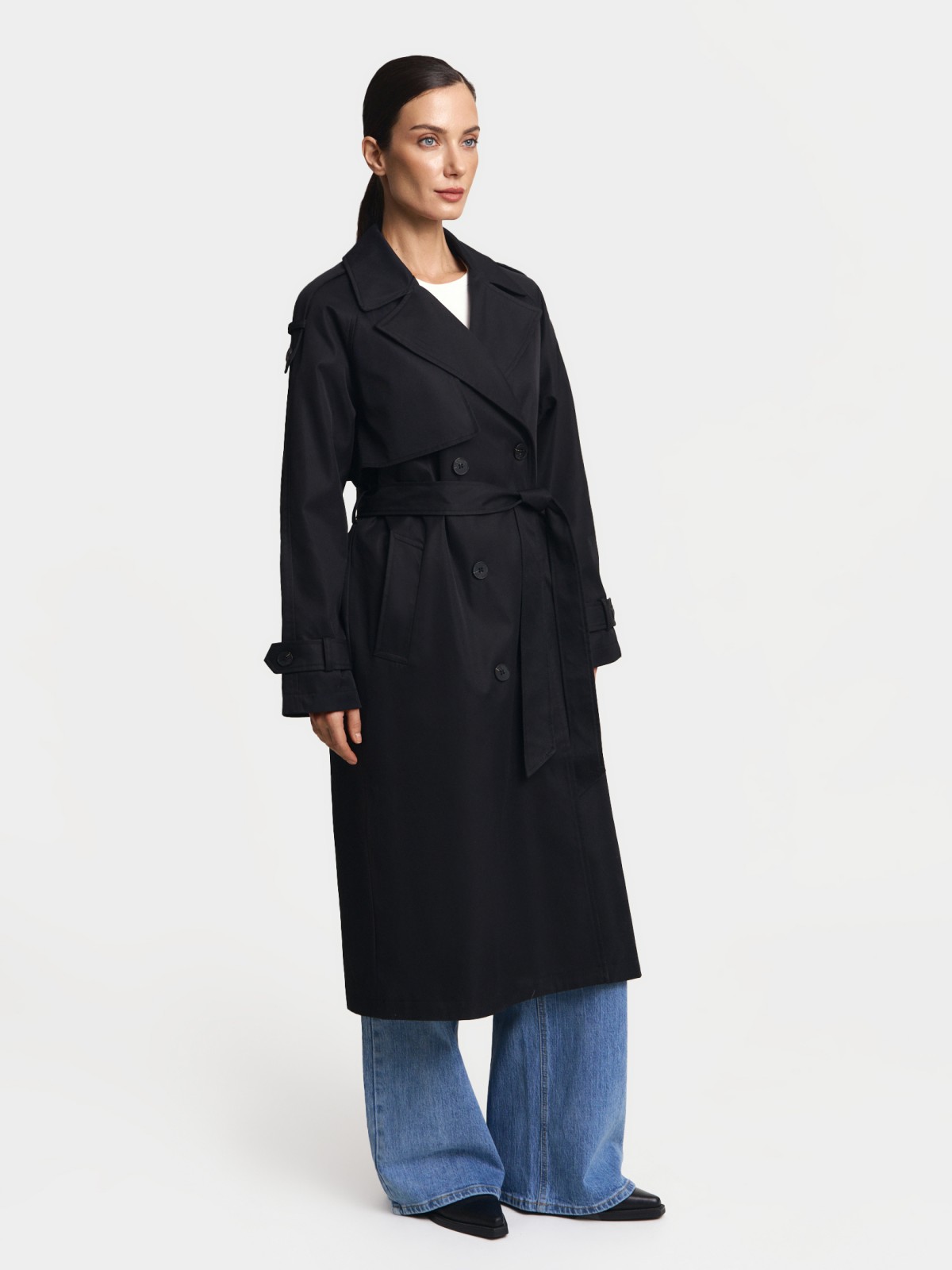 Двубортный тренчкот с поясом