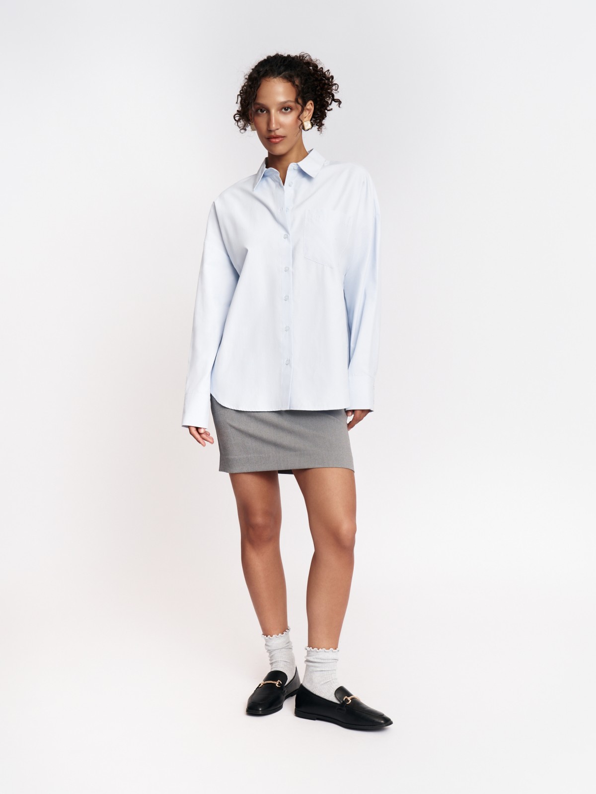 Рубашка свободного силуэта с карманом