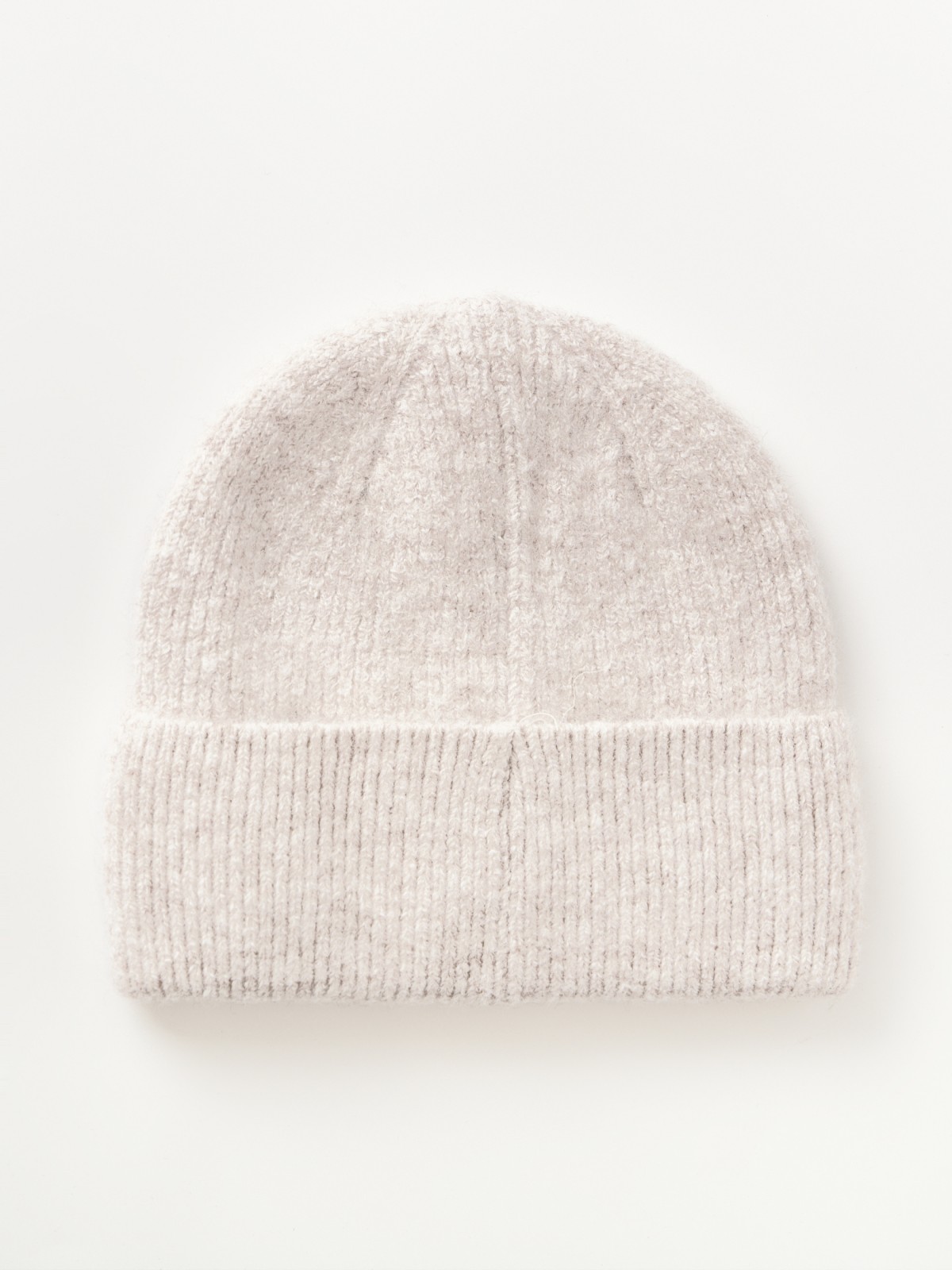 Вязаная шапка-бини на флисе