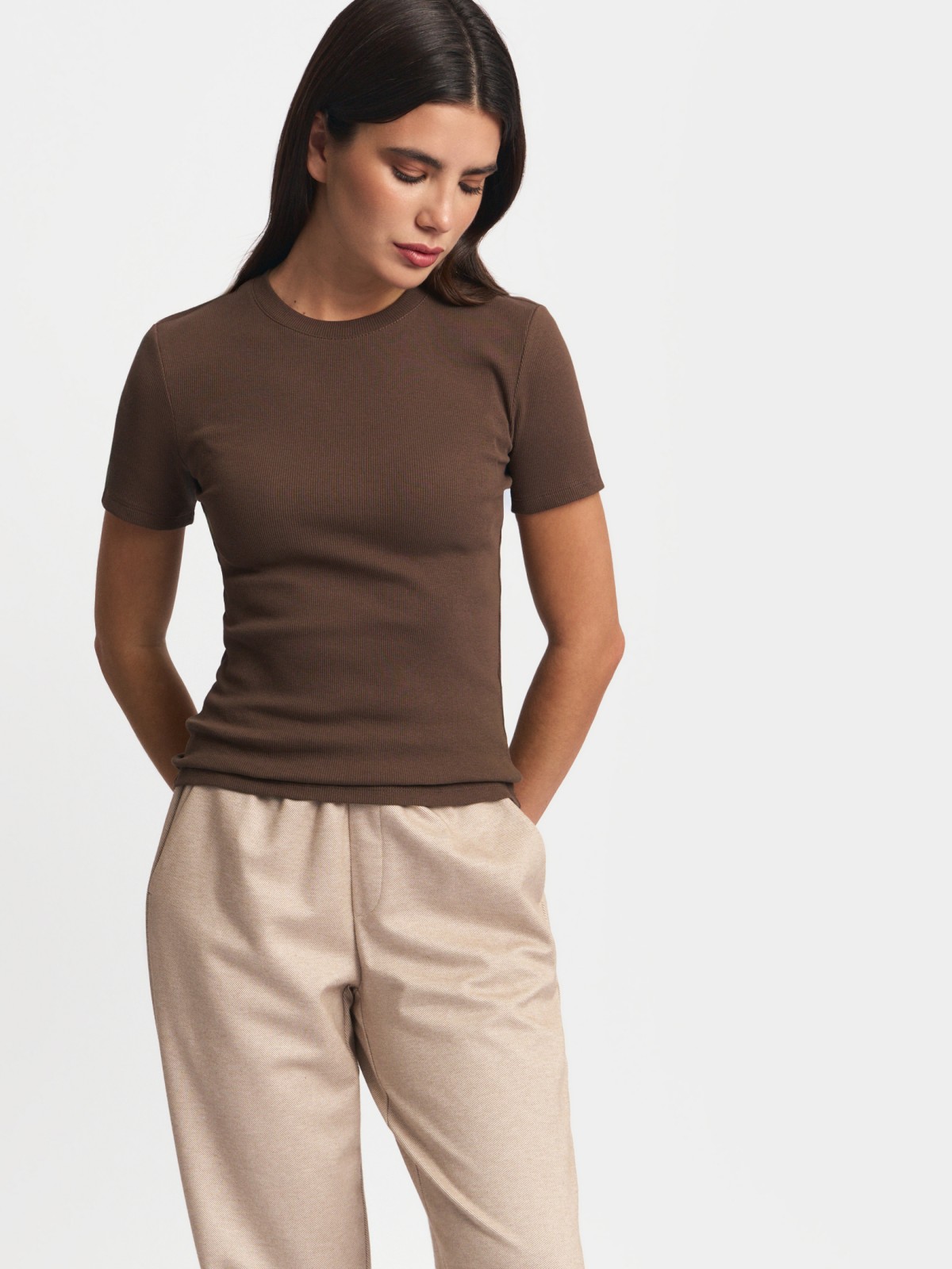 Футболка из хлопка однотонная 999₽