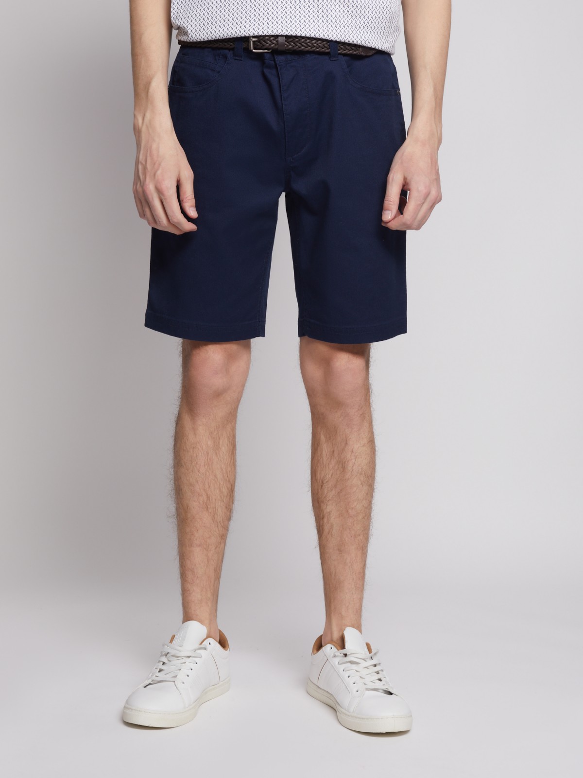 Шорты из хлопка с ремнём