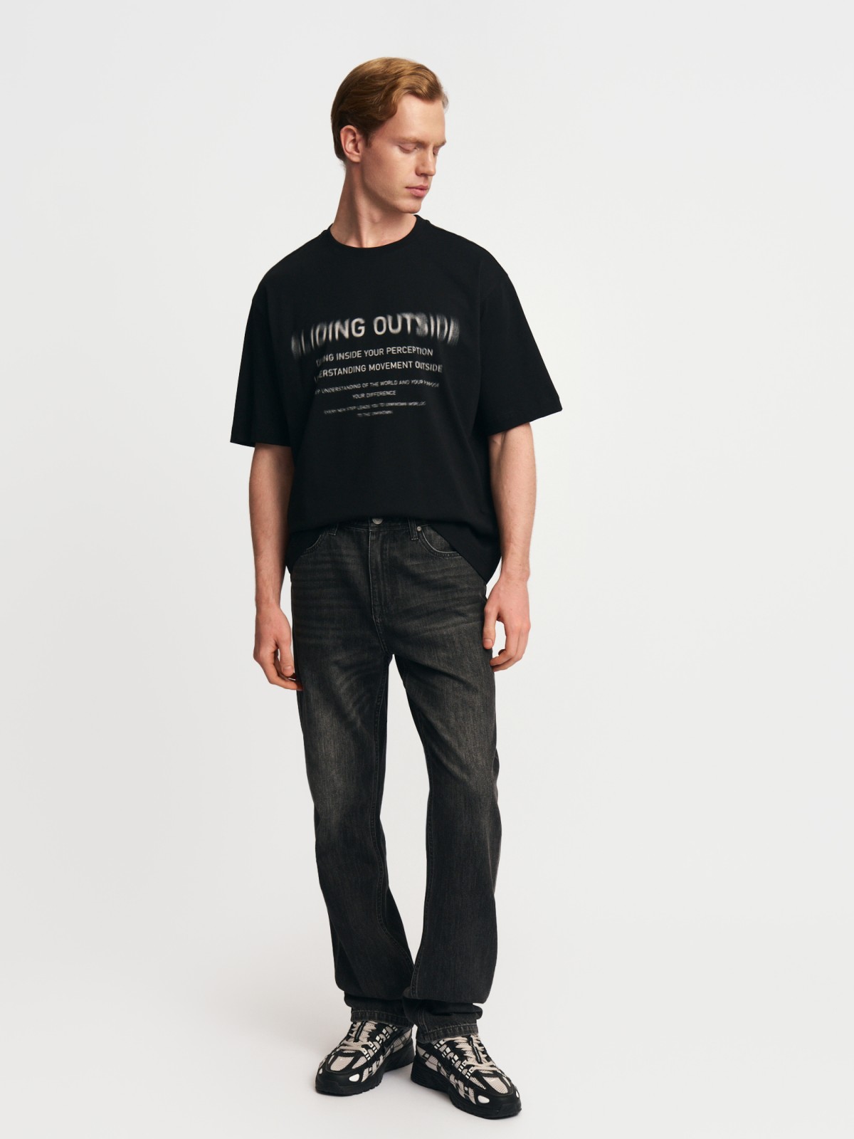 Футболка оверсайз из хлопка с принтом