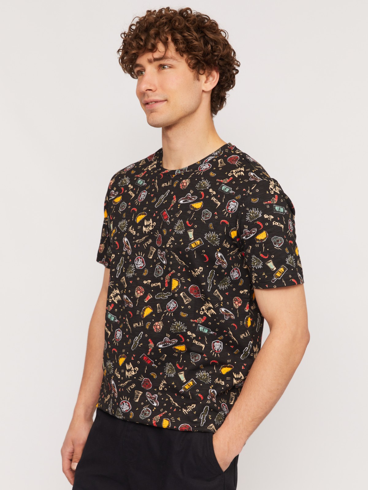 Футболка из хлопка с принтом