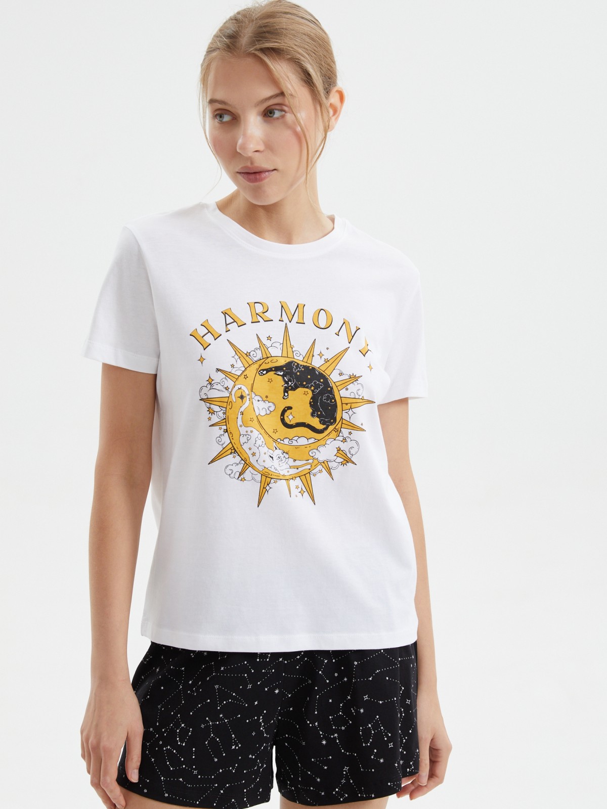 Футболка из хлопка с принтом