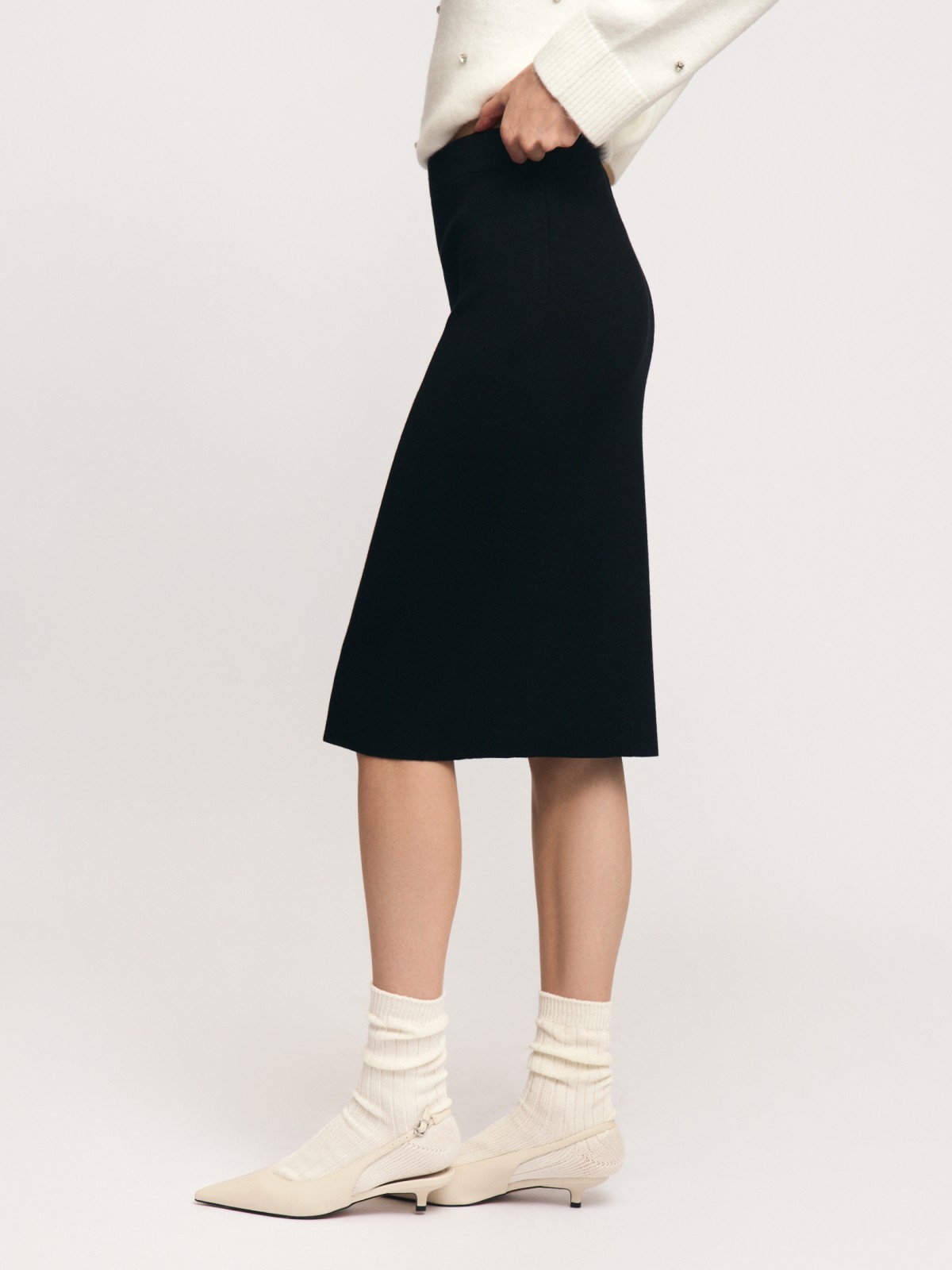 Трикотажная юбка-карандаш на резинке