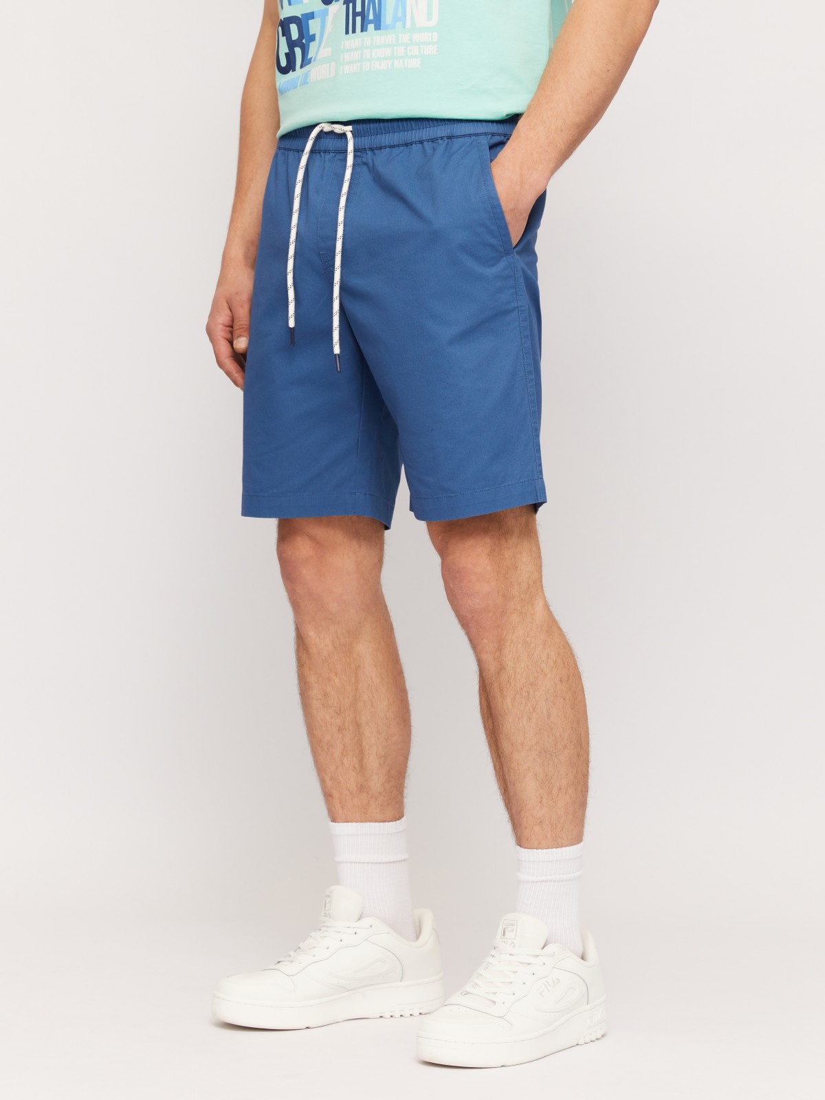 Удлинённые шорты на резинке из хлопка