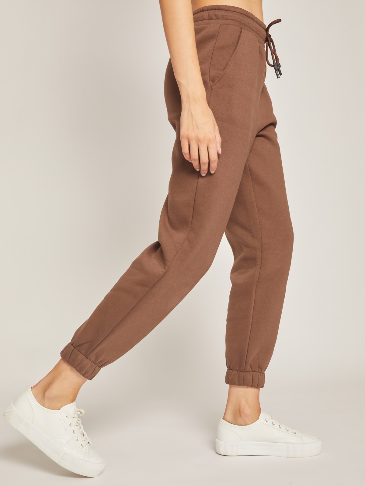 Утеплённые брюки-джоггеры zolla 02142731Y091, цвет коричневый, размер XS - фото 3