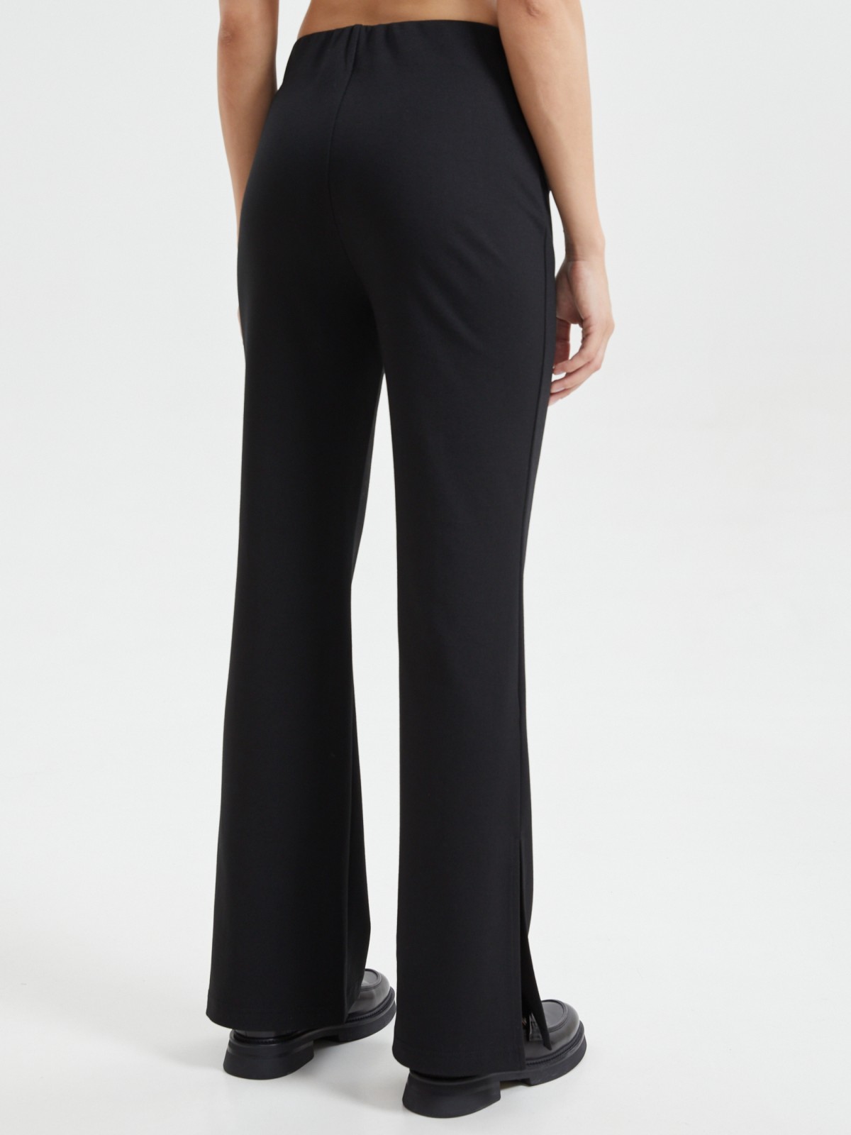 Трикотажные брюки фасона Bootcut с разрезами