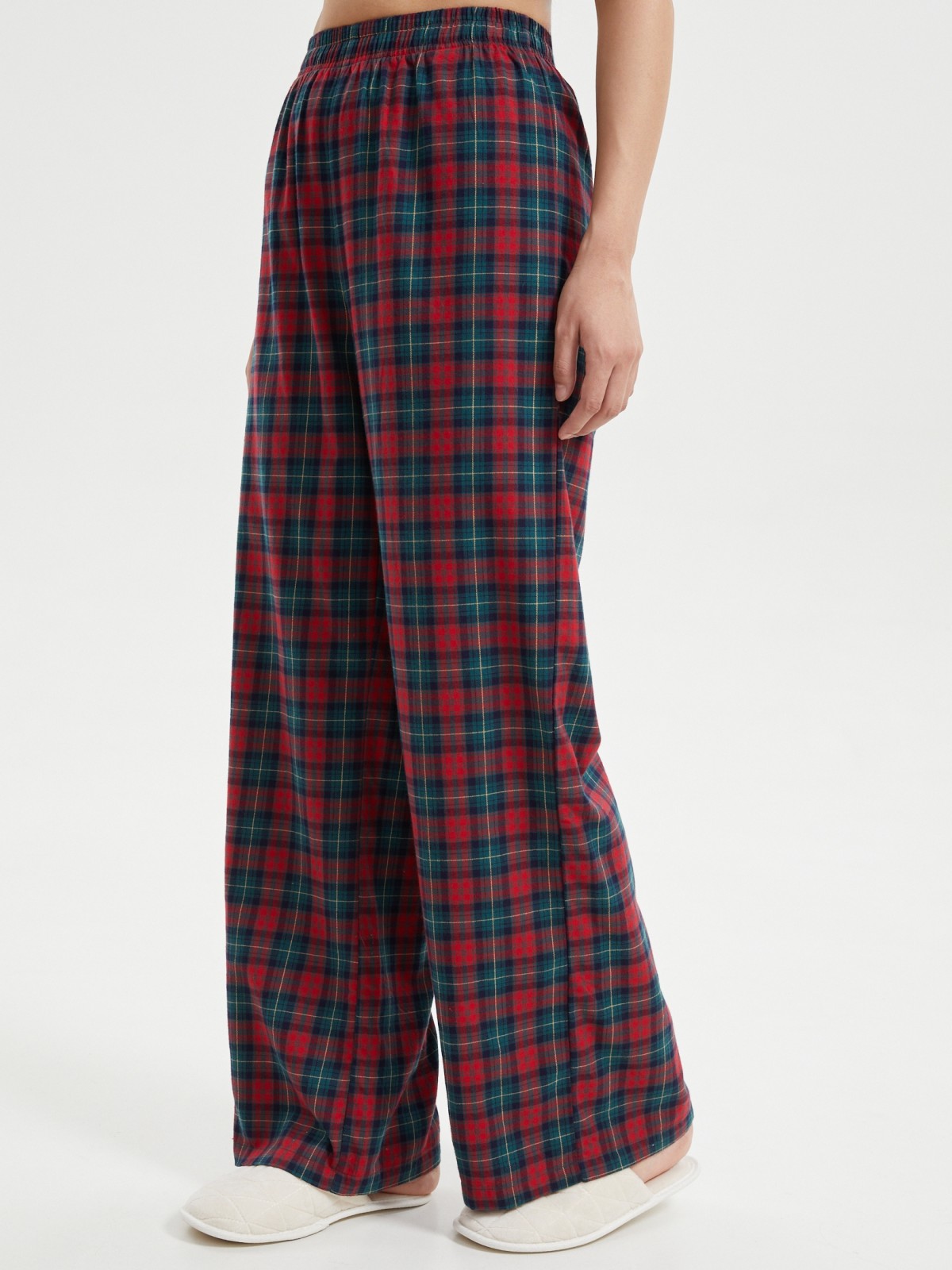 Домашние брюки из хлопка в клетку