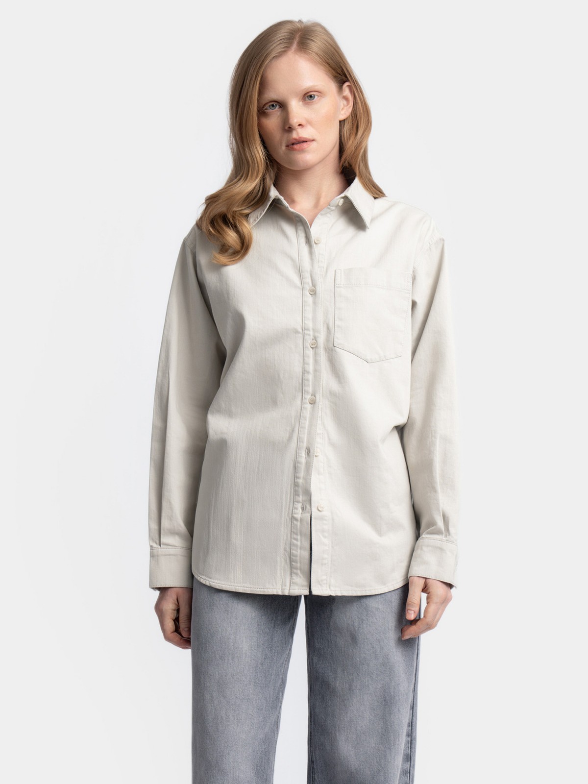 Рубашка оверсайз силуэта из хлопка