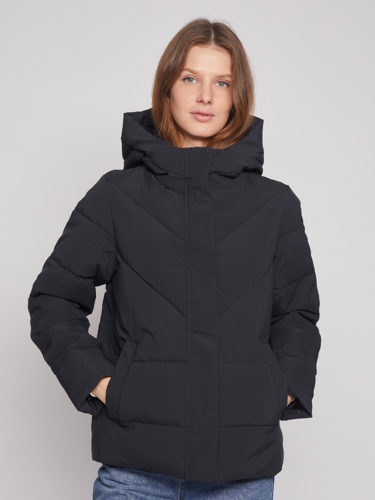 Тёплая куртка с капюшоном zolla 022335102134, цвет черный, размер XS - фото 4