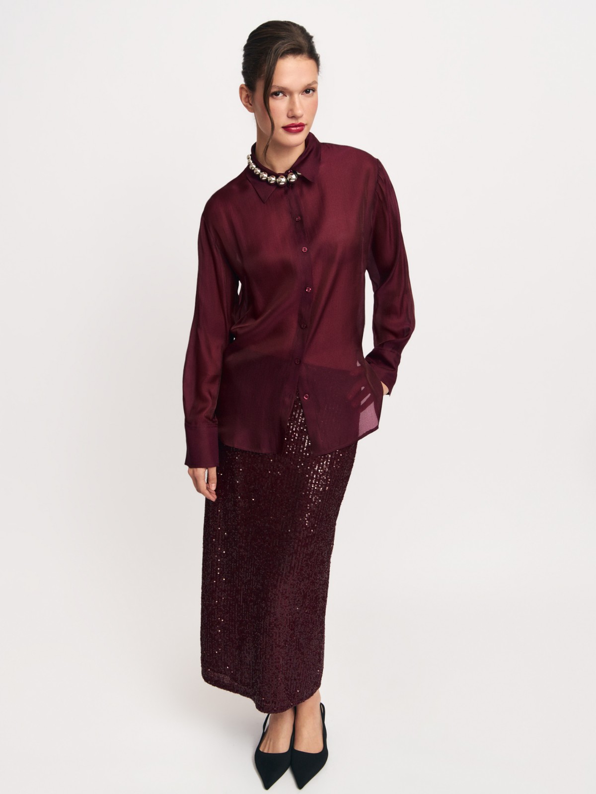 Юбка миди с пайетками