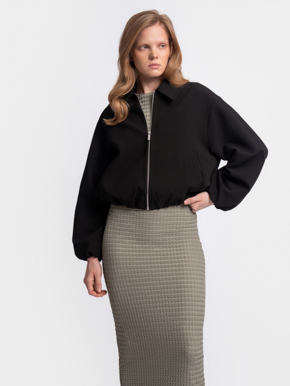 Куртка-бомбер с воротником