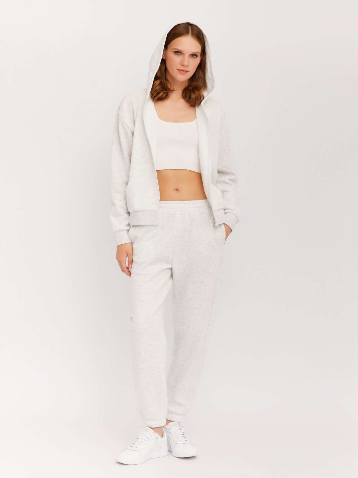 Утеплённая толстовка на молнии с капюшоном