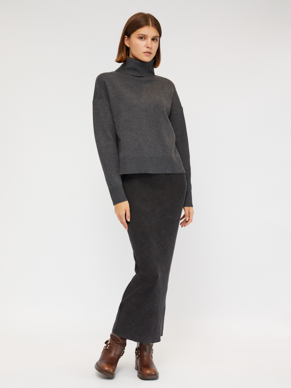 Трикотажная юбка-карандаш на резинке