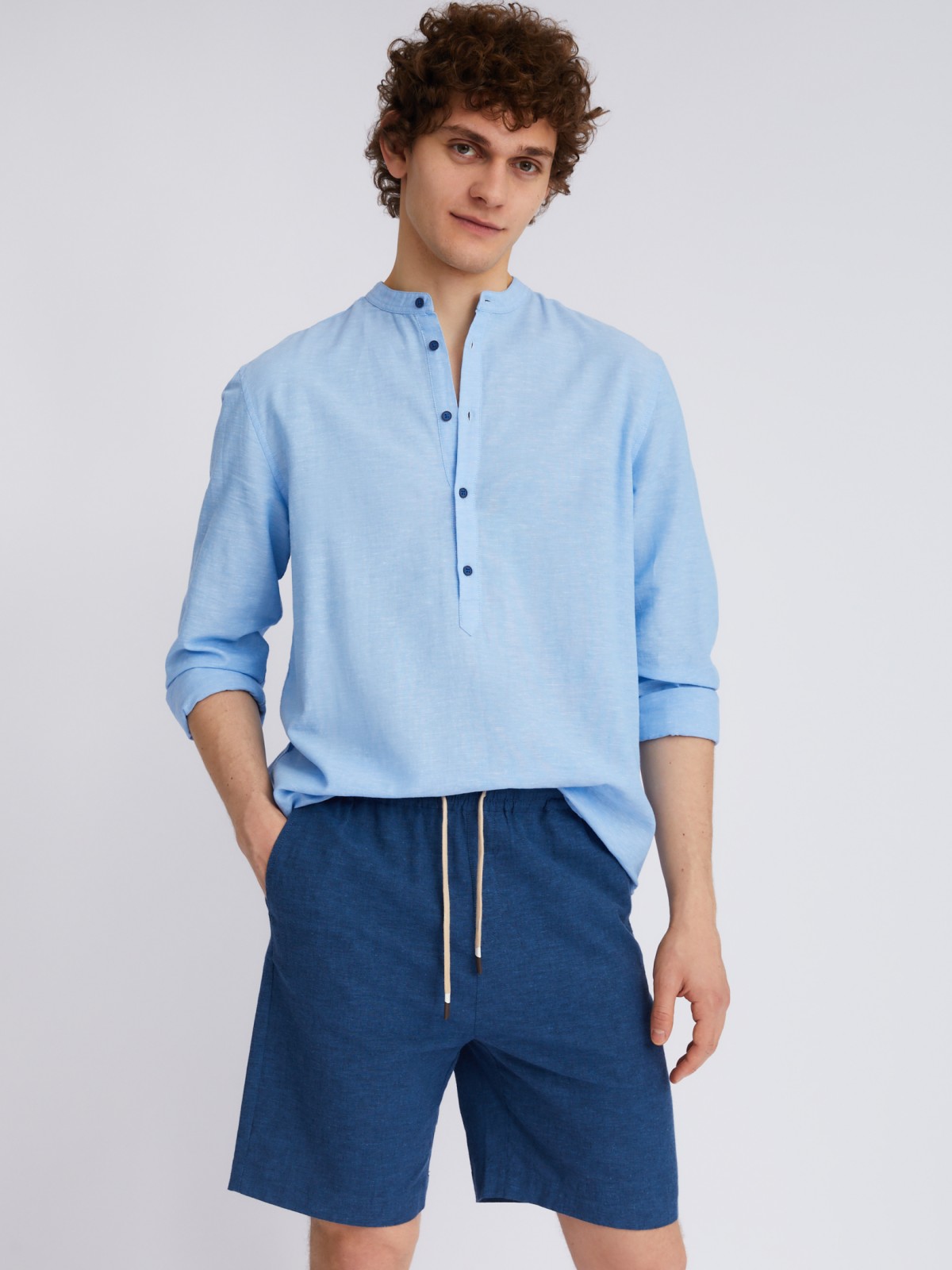 Шорты на резинке из льна