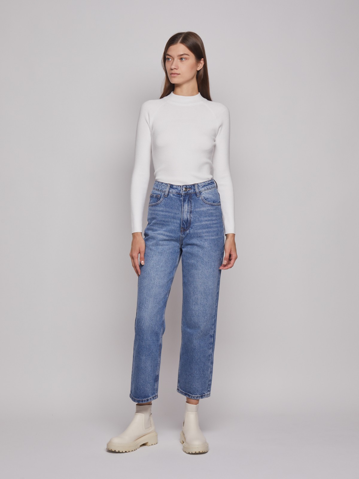 Джинсы укороченного прямого силуэта Джинсы укороченного прямого силуэта