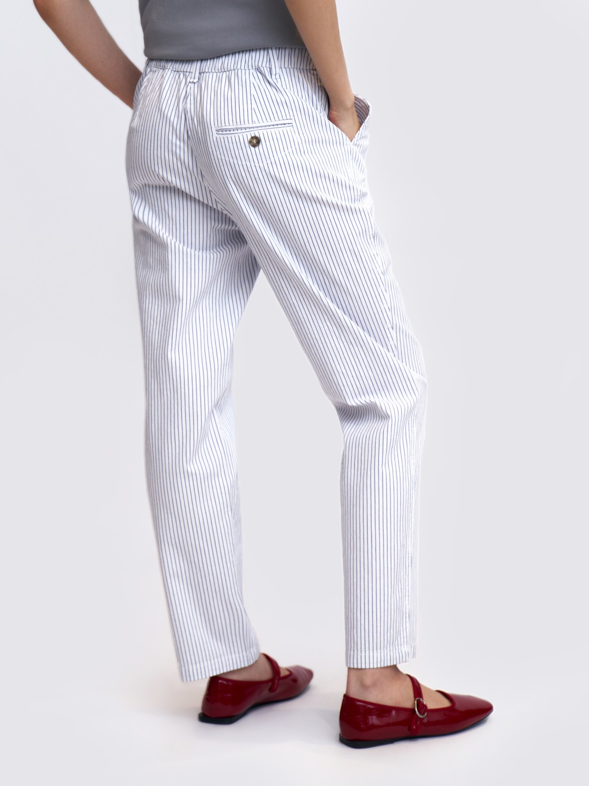 Брюки-чинос из хлопка в полоску