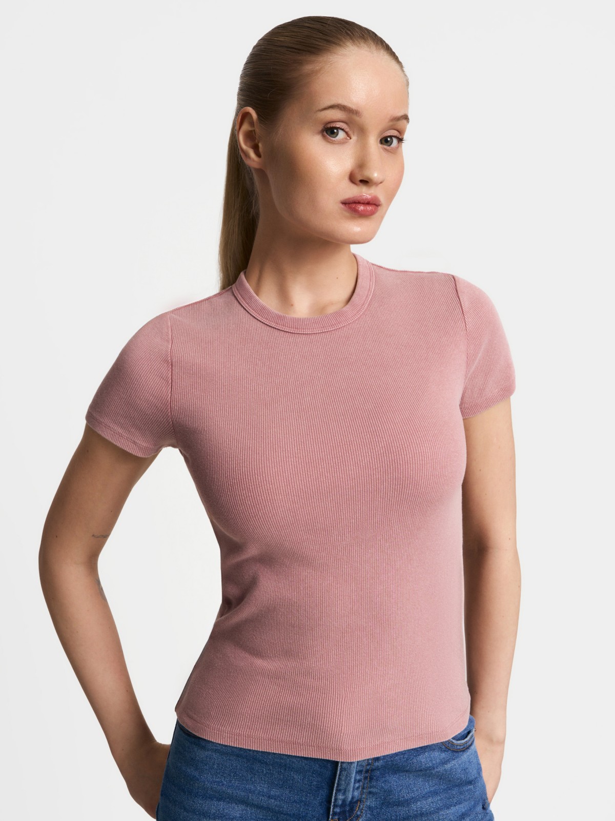 Футболка из хлопка однотонная