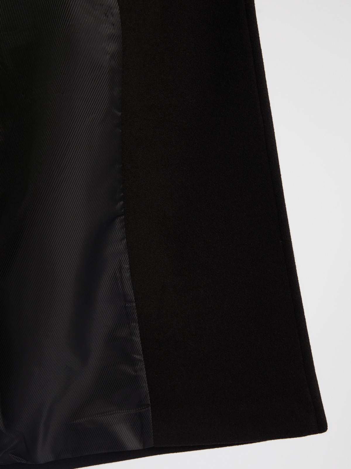 Длинное пальто без утеплителя на кнопках с рукавами реглан и поясом zolla 023335857014, цвет черный, размер XS - фото 5