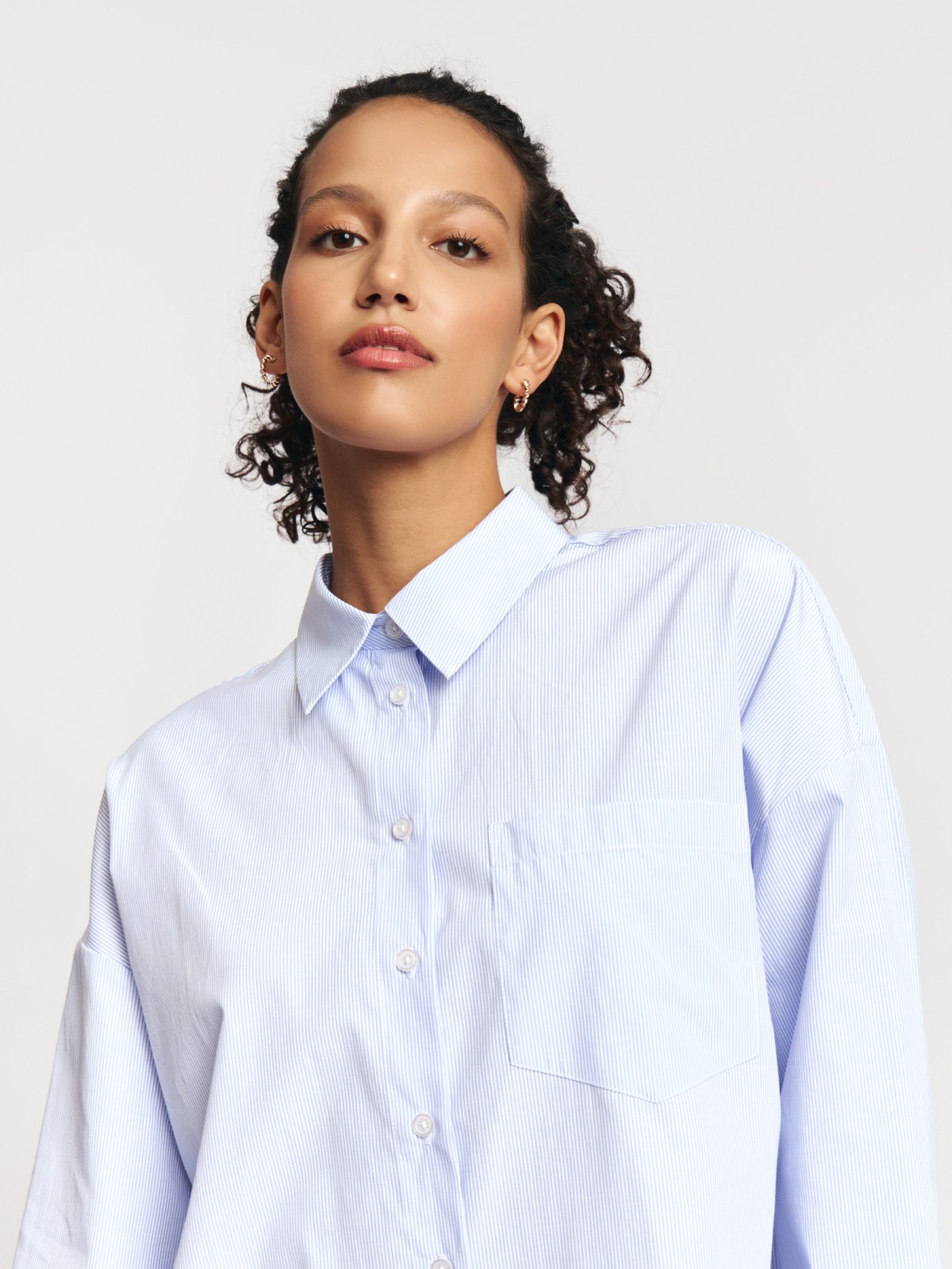 Рубашка свободного силуэта в полоску
