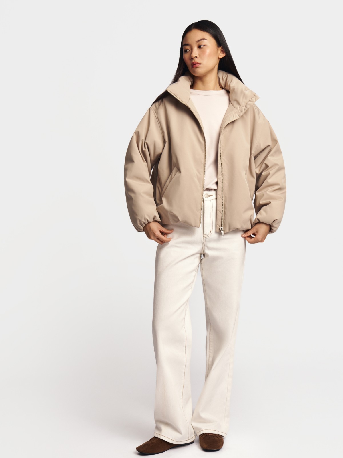 Утеплённая куртка-бомбер на синтепоне