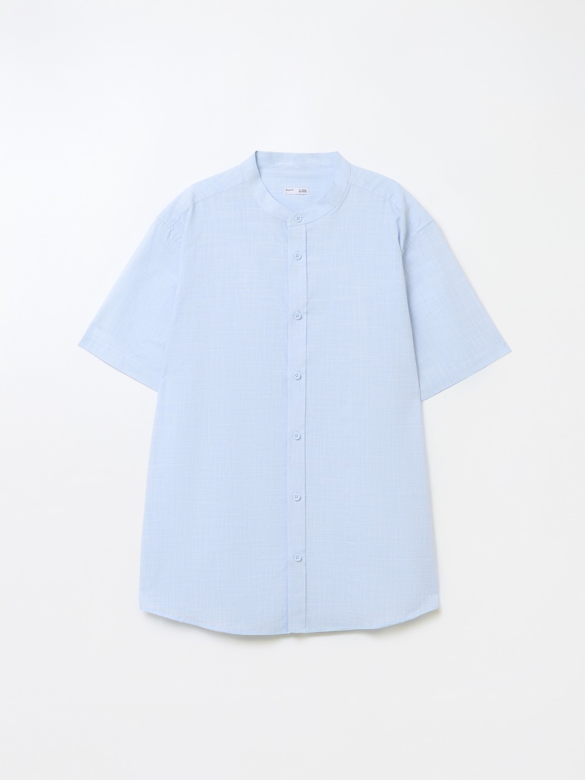 Рубашка с коротким рукавом и воротником-стойкой