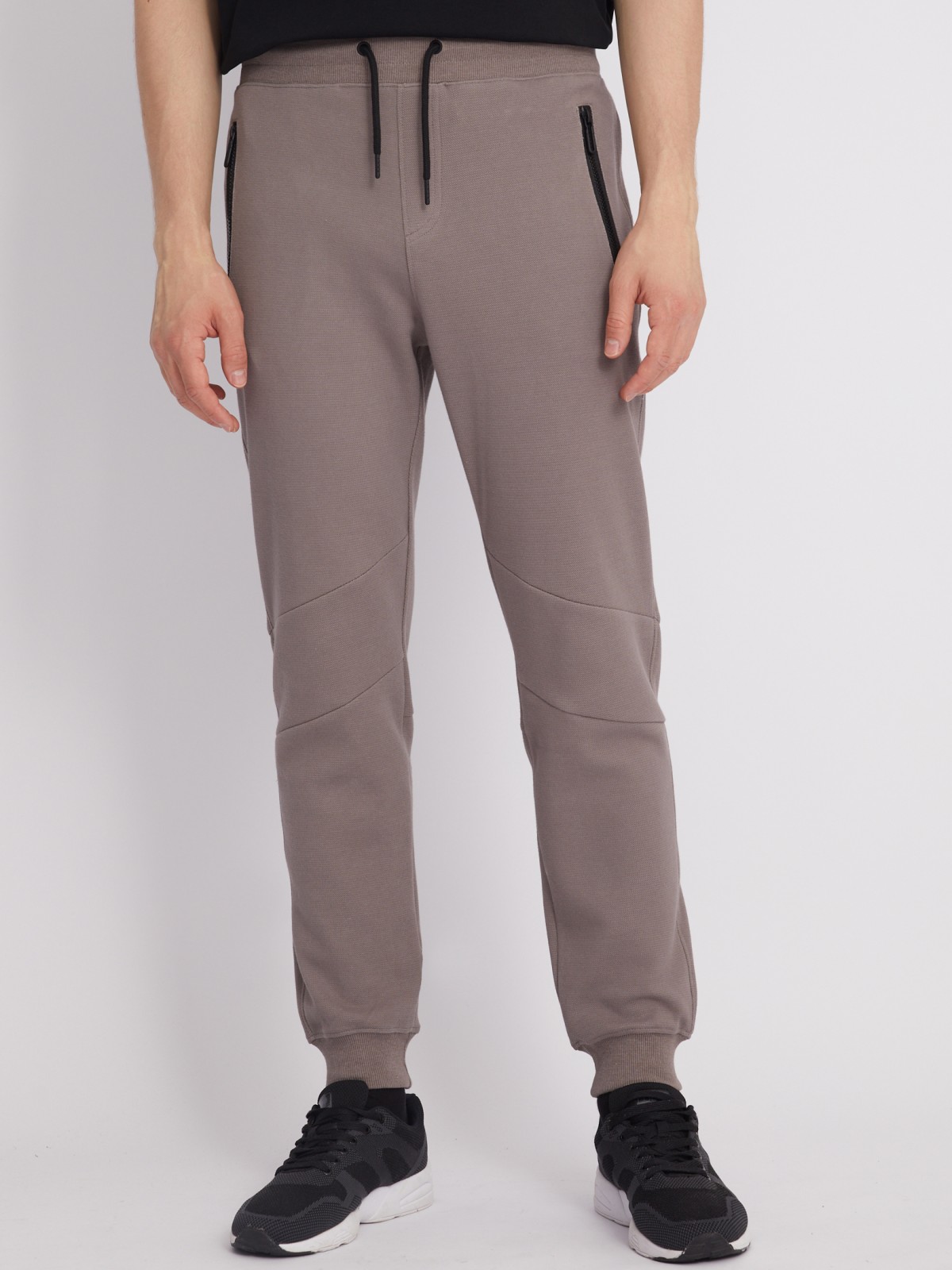 Трикотажные брюки-джоггеры в спортивном стиле zolla 213317679023, цвет коричневый, размер S - фото 2