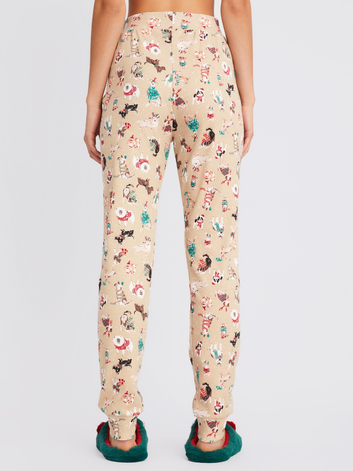 Домашний пижамный комплект (свитшот и штаны) zolla 623458792103, цвет бежевый, размер S - фото 6
