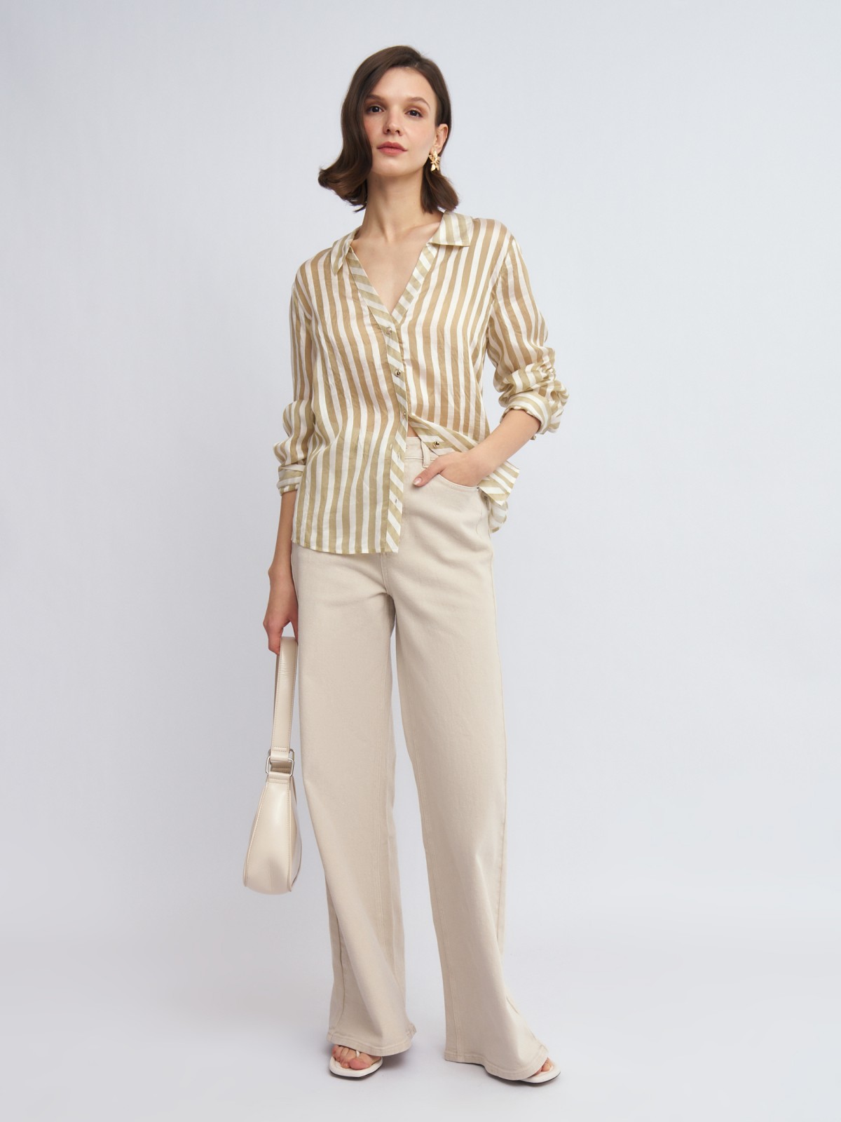 Джинсы силуэта Wide с высокой посадкой