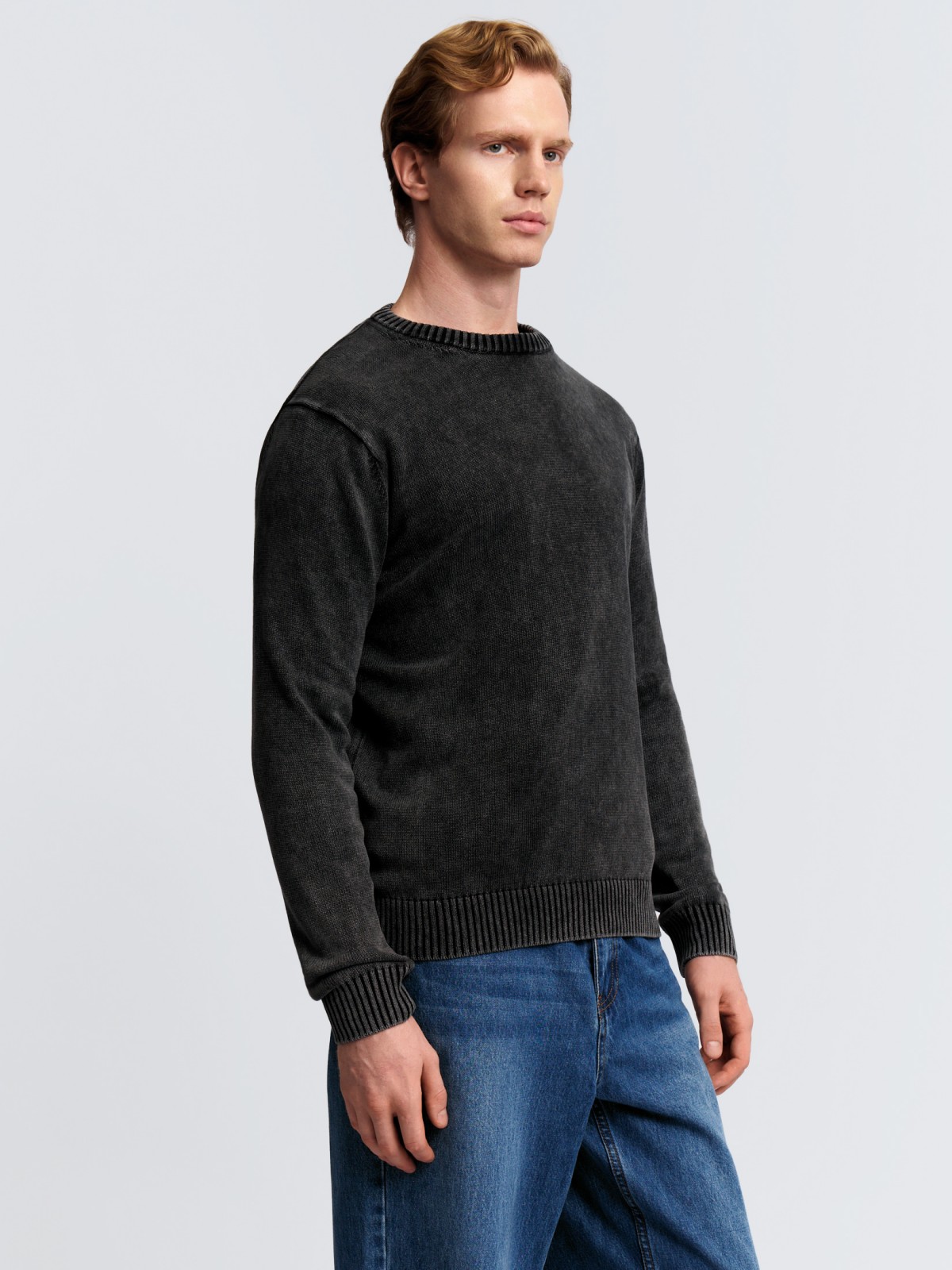 Тонкий трикотажный джемпер из хлопка