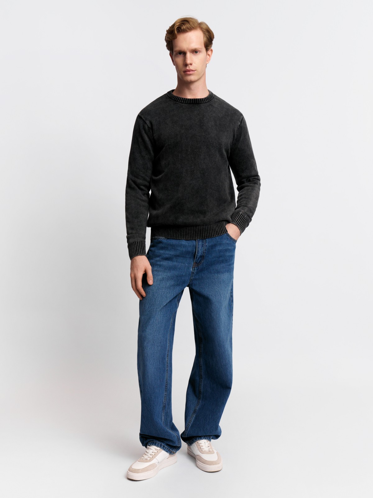 Тонкий трикотажный джемпер из хлопка