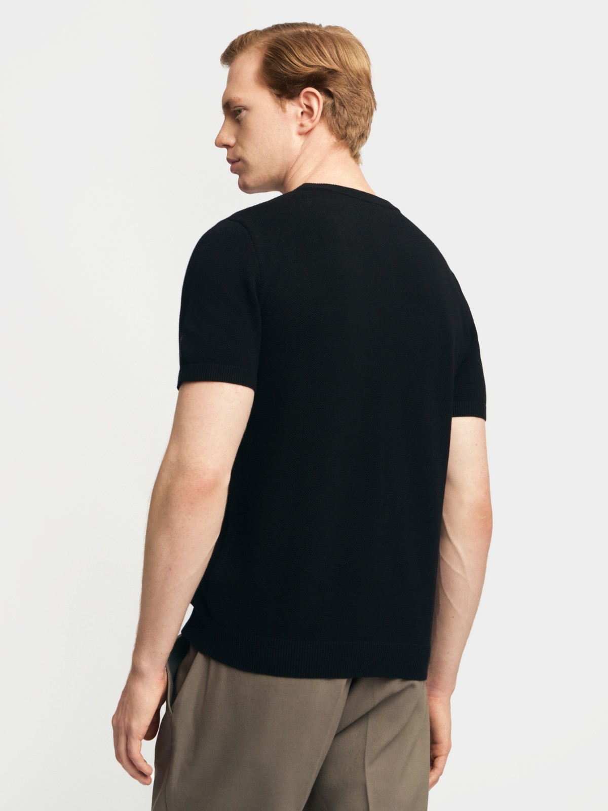 Джемпер из хлопка с коротким рукавом