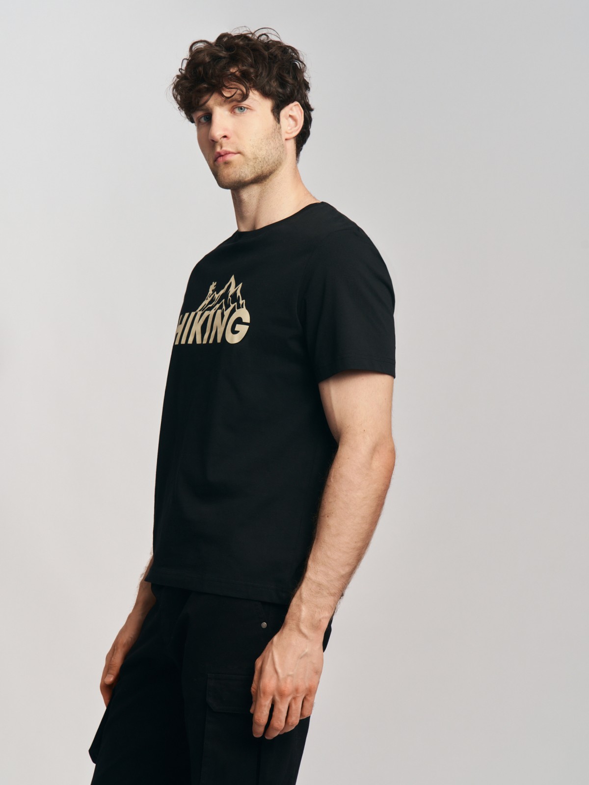 Футболка из хлопка с принтом-надписью