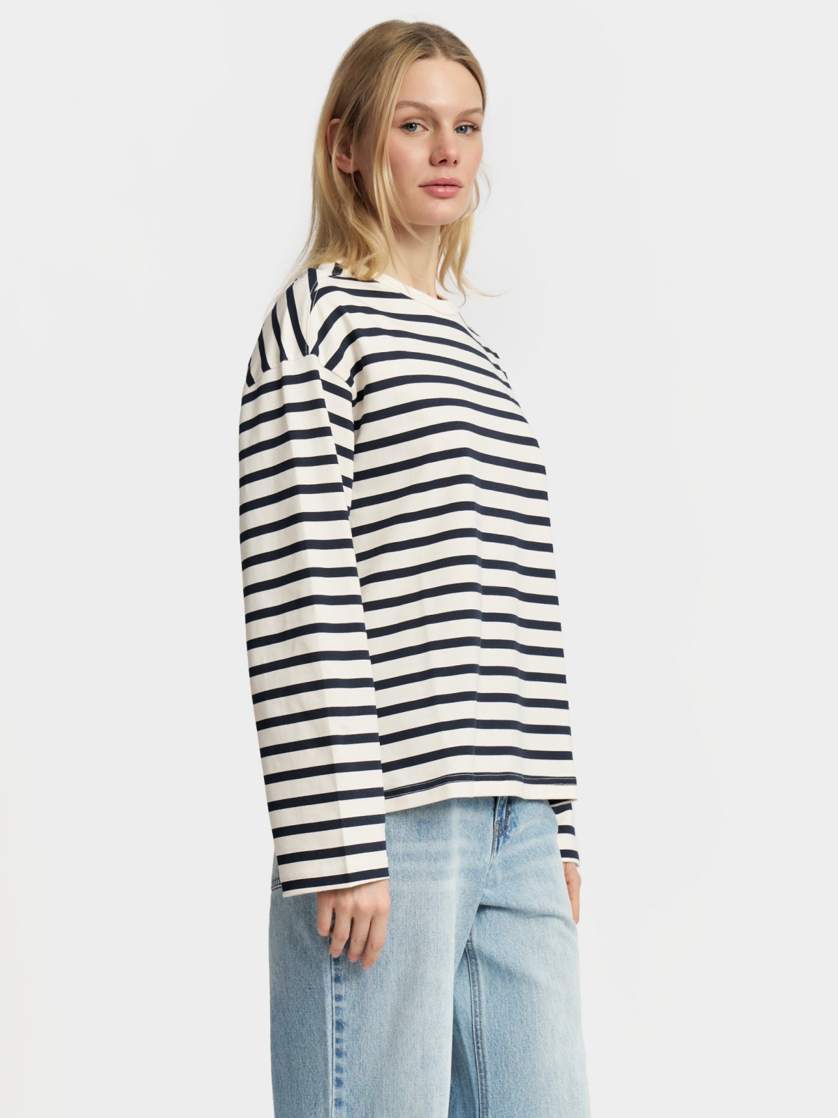 Лонгслив-тельняшка из хлопка в полоску